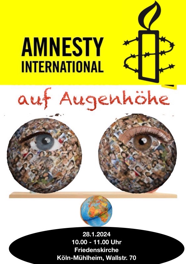 Read more about the article Einladung | Gottesdienst mit der ai Gruppe Köln-Rechtsrheinisch | 28.01.2024 um 10:00 Uhr | Friedenskirche