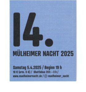 Mehr über den Artikel erfahren Einladung | Mülheimer Nacht | Samstag, 05.04.2025 ab 19 Uhr | Friedenskirche