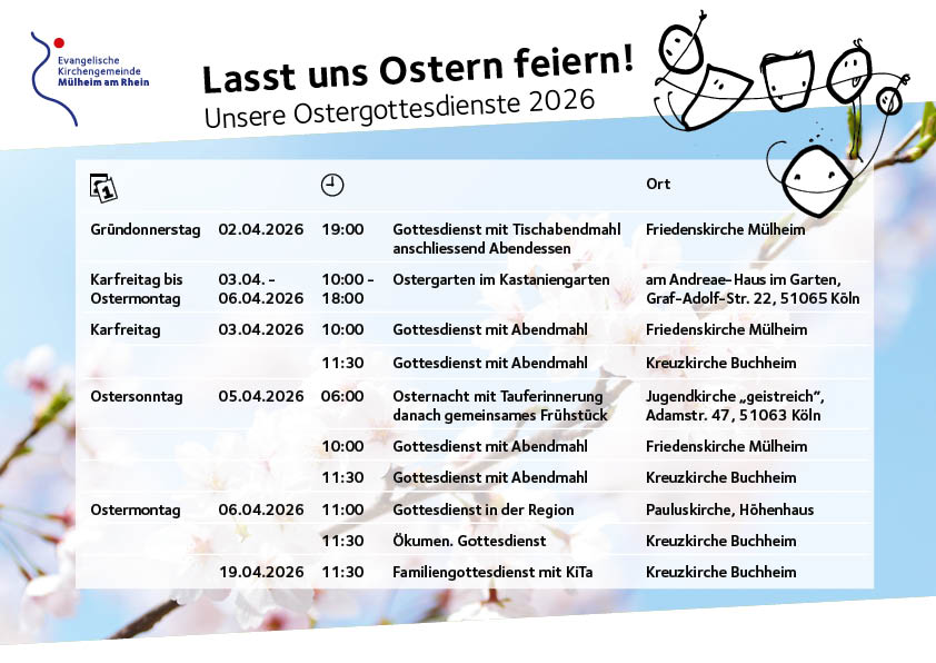 Mehr über den Artikel erfahren Einladung | Unsere Ostergottesdienste 2026 im Überblick